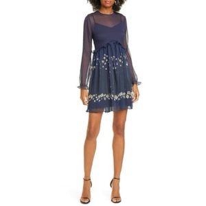 Ted Baker London Zemi Floral Sheer Mini Dress